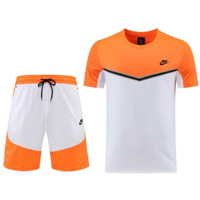 Ensemble Nike Tech Fleece - Blanc/Orange