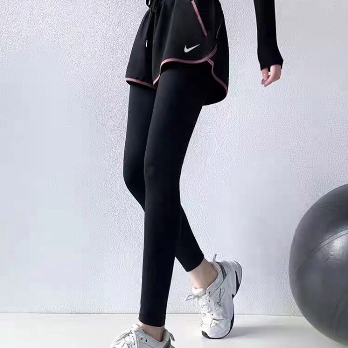 Short Legging 2en1 Nike - Noir/Rose