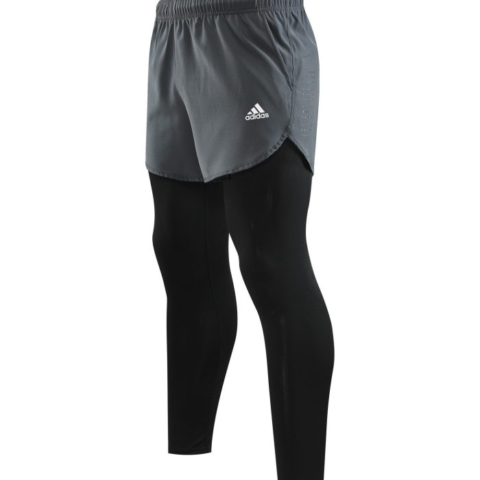 Short de Compression 2en1 Longues Adidas - Gris