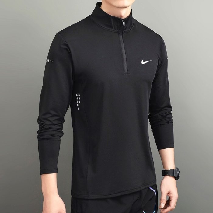 T-Shirt Nike Manches Longues Zip - Black