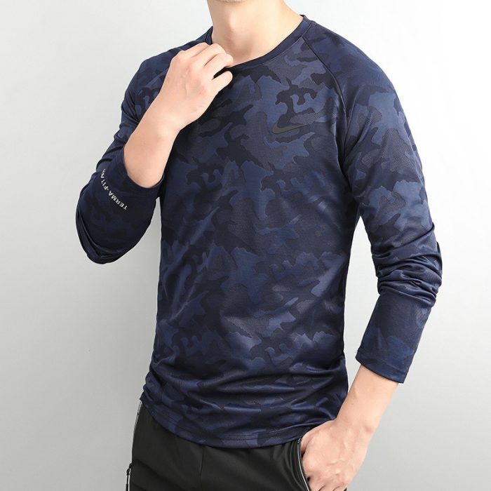 T-Shirt Nike Manches Longues – Bleu/Motif