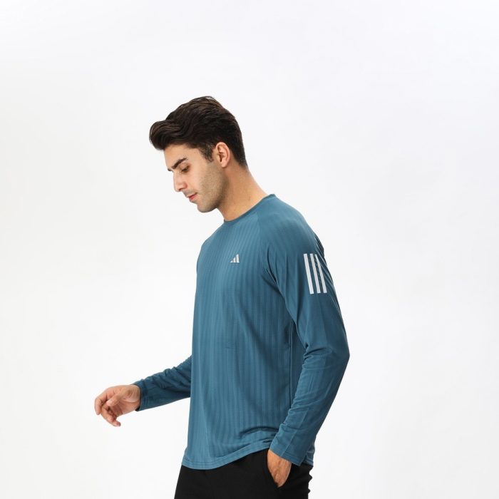 T-Shirt Adidas Manches Longues – Bleu/Bande