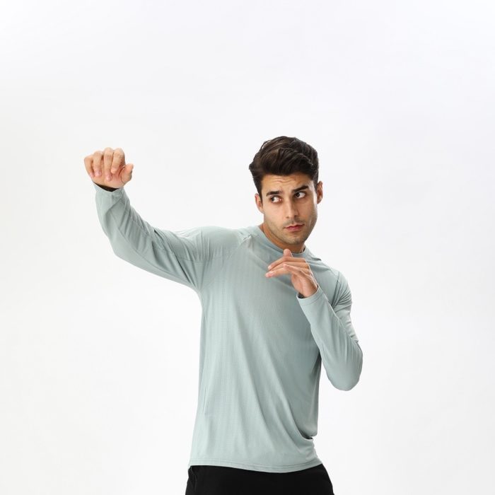 T-Shirt Adidas Manches Longues – Vert Céladon/Bande