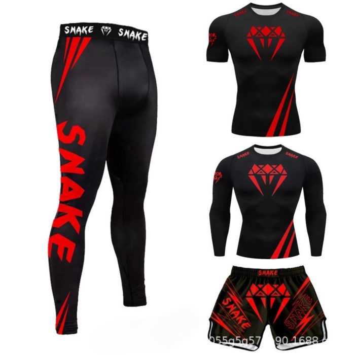 Ensemble 4pcs SNAKE Logo – Noir/Rouge